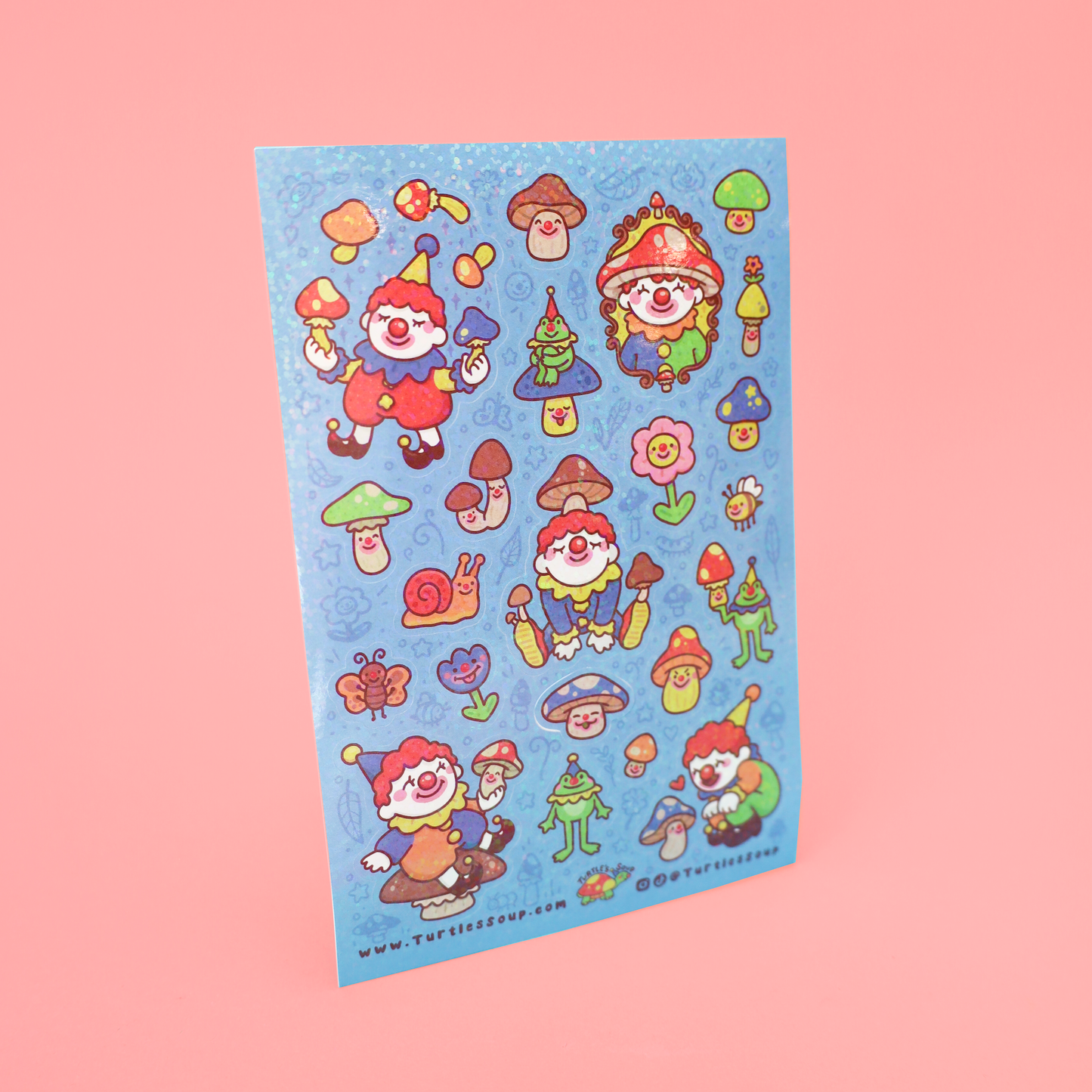 Mushrooms and Clowns Woodland Stationery Sticker Sheet