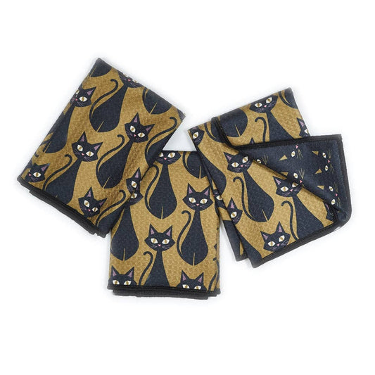Black Cat Mighty Mini Towel (Set of 3) Reversible