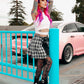 Asymmetric Bat Fishnet Tights