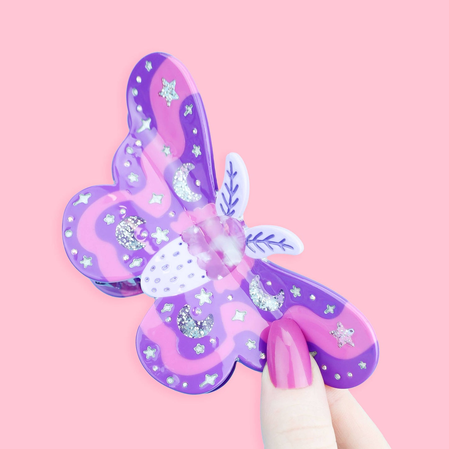 Pastel Moth Hair Claw