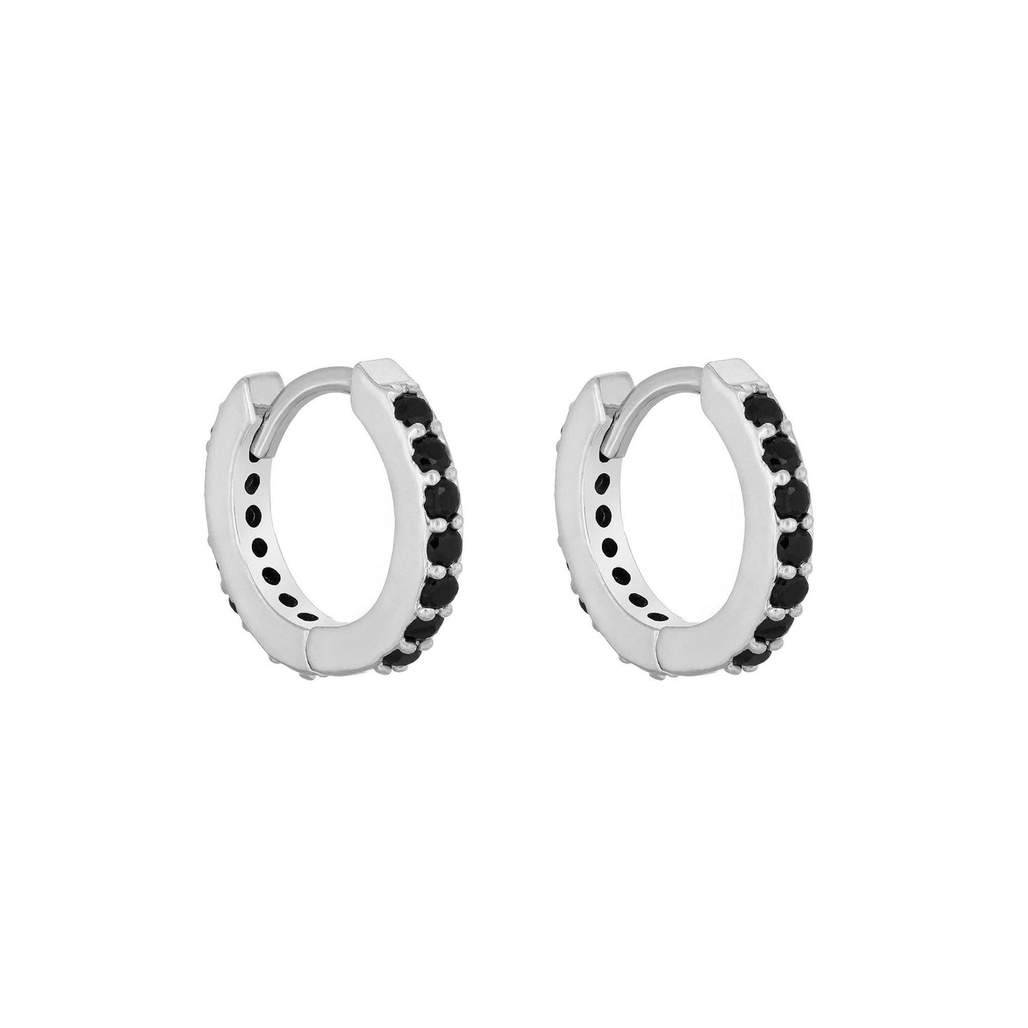 Astra Hoop Earrings Rhodium Plated