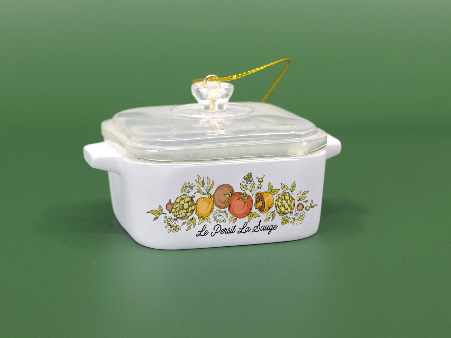 Mini Spice of Life Ornament – Corning Ware–Inspired Casserole