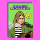 Greeting card with a person smoking and text 'Smells Like Birthday Spirit' on a green background