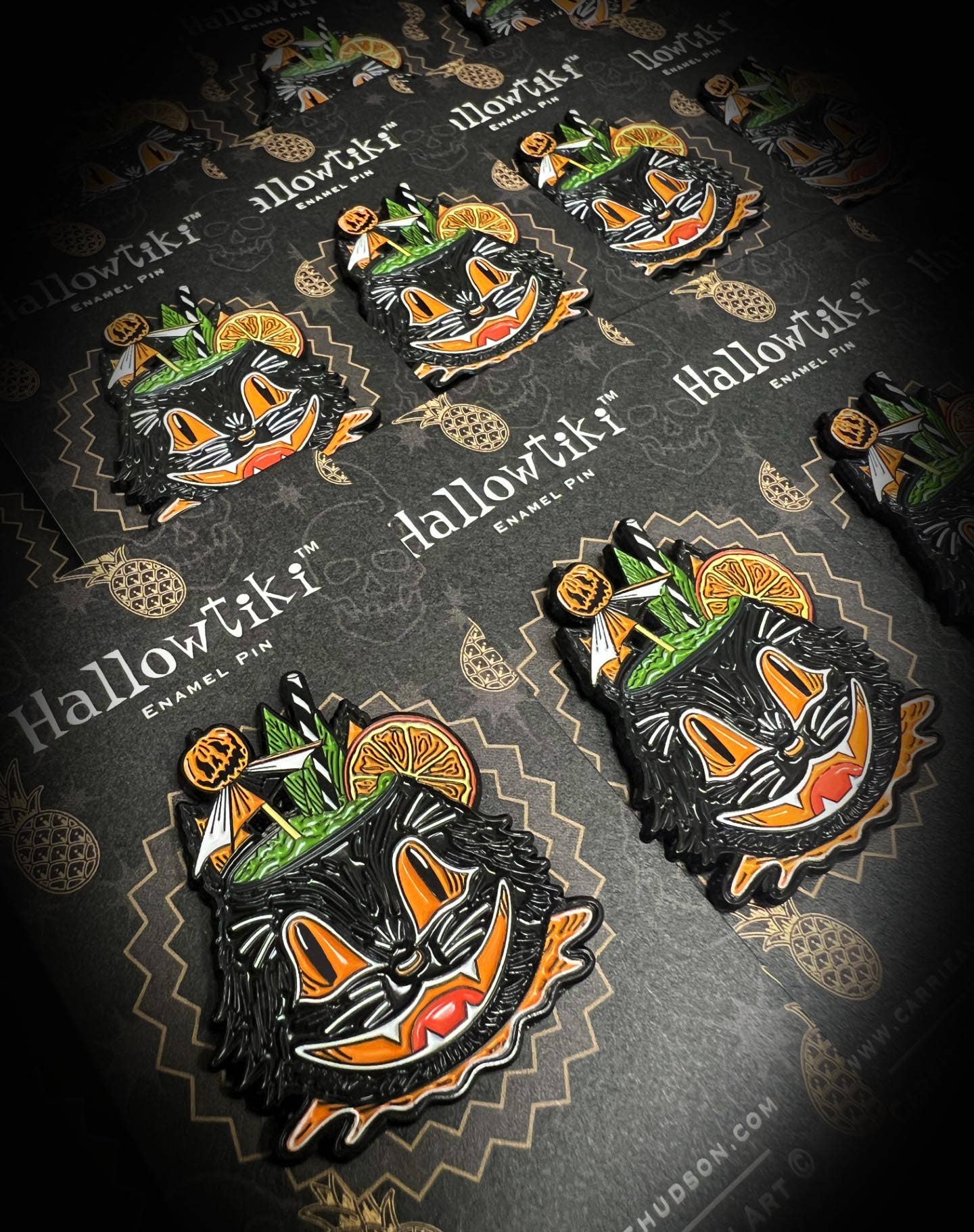 Vintage Halloween Black Cat Enamel Pin