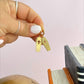 Brass Coffin Huggies Earrings
