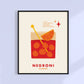 Negroni Cocktail Print 11x14