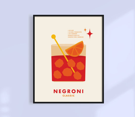 Negroni Cocktail Print 11x14