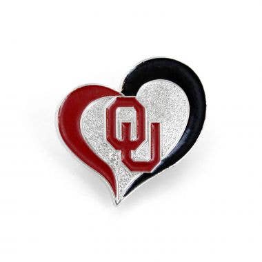 NCAA Oklahoma Sooners Swirl Heart Hat Pin