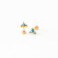 Electric Blue Ombré Gem Flat Back Stud Earrings - Hypoallergenic
