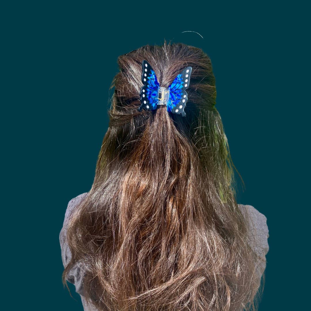 Blue Morpho Butterfly Hair Claw