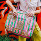 Quilted Weekender Duffle Bag | Lucky Vibes White