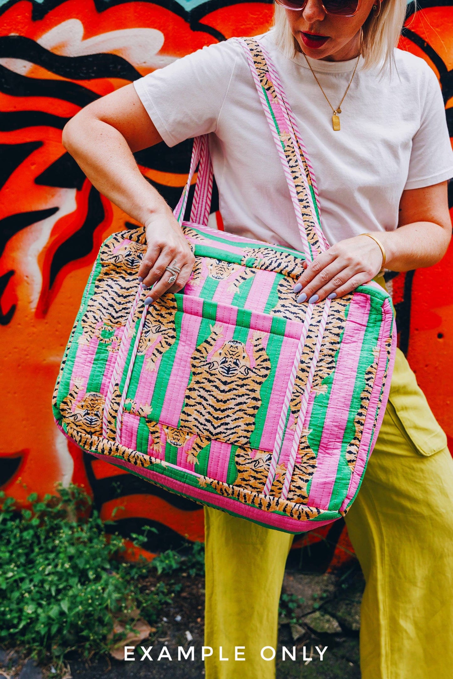 Quilted Weekender Duffle Bag | Lucky Vibes White
