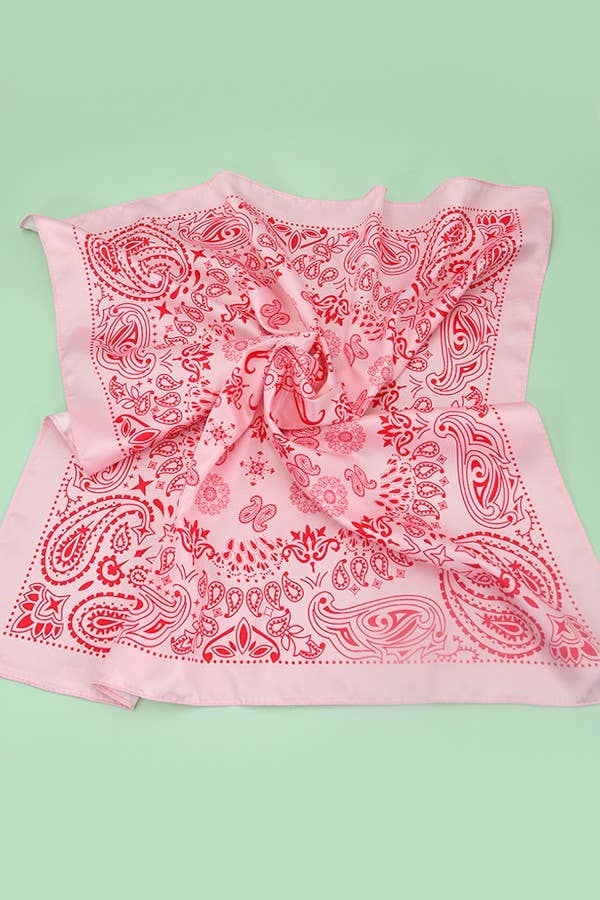 Paisley Pink Silk Finish Scarf