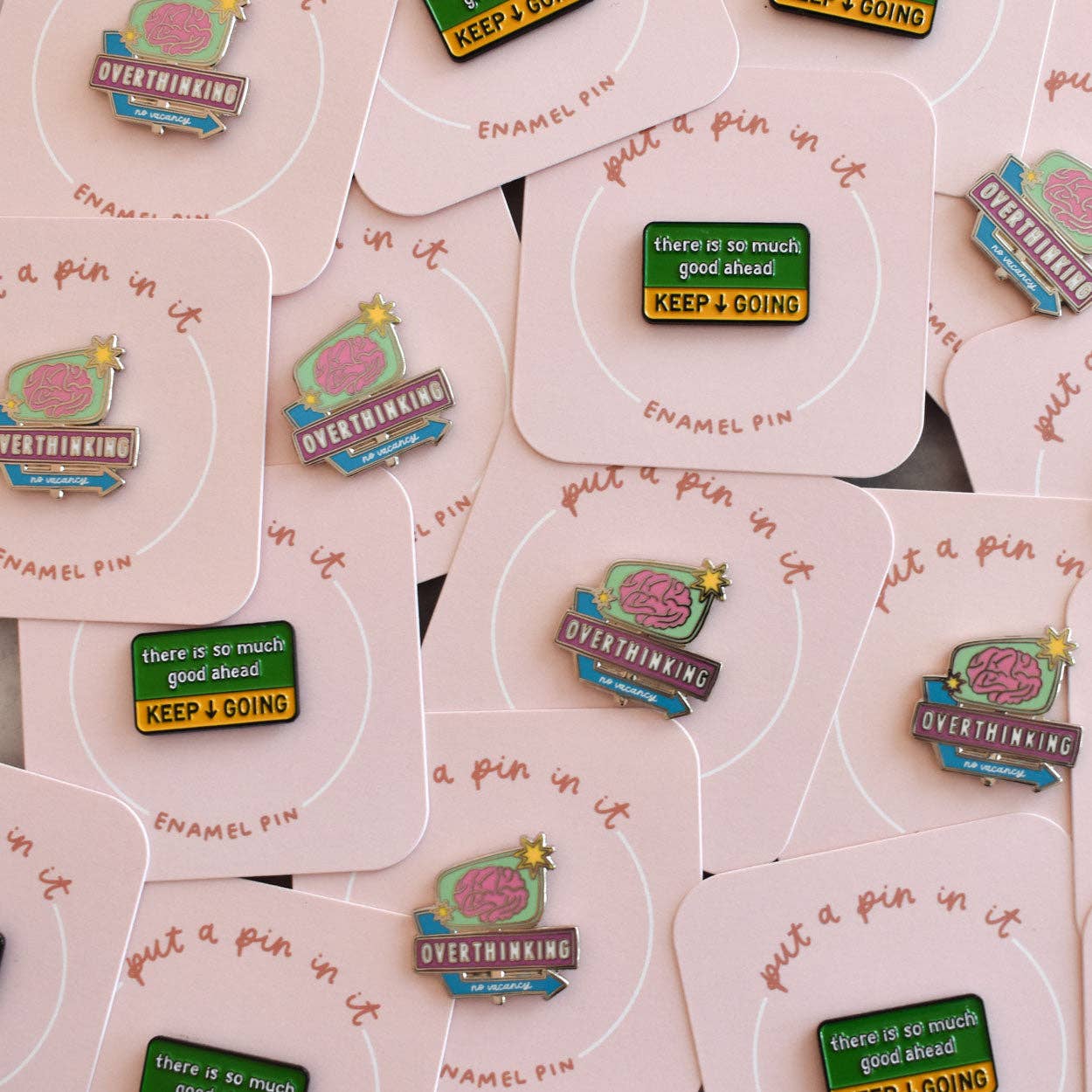 Overthinking Motel Sign Enamel Lapel Pin