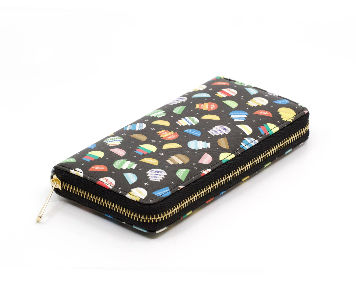 Pyrex-Inspired Retro Kitchen Wallet | 2 Sizes Available: Accordion Zip Wallet (Black)