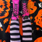 Funeral Flowers Striped Leg Warmers