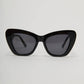 Black Chunky Geometric Sunglasses