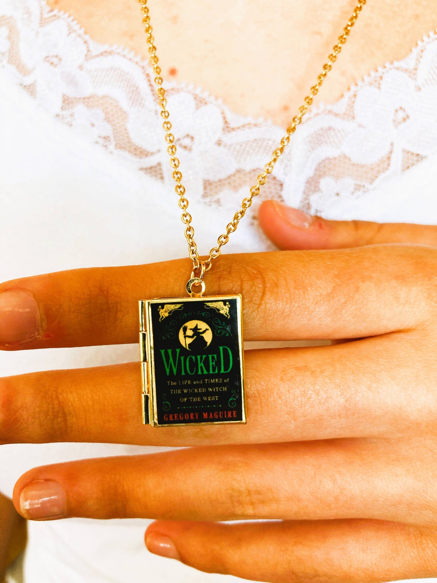 Book Locket Wicked Necklace