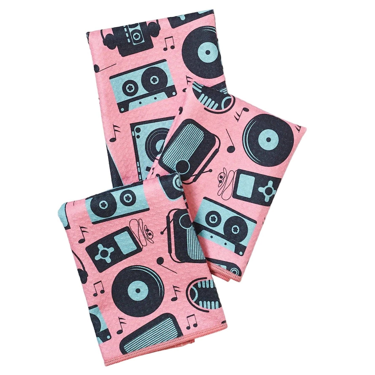 Tunes in Flamingo Mini Reversible Towel Set of 3