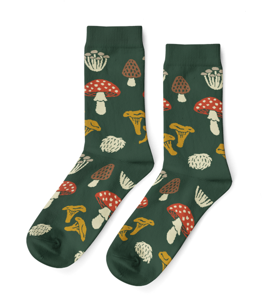 Forest Fungi Large Crew Socks