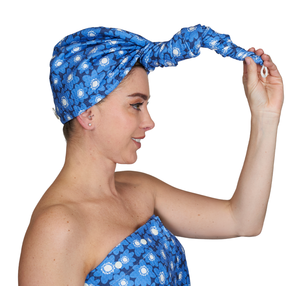 Pop Daisy Hair Towel Wrap Double Sided