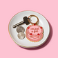 Just A Girl Vintage Cake Enamel Keychain Bag Charm