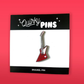 Glitter 80s Electric Guitar Enamel Pin