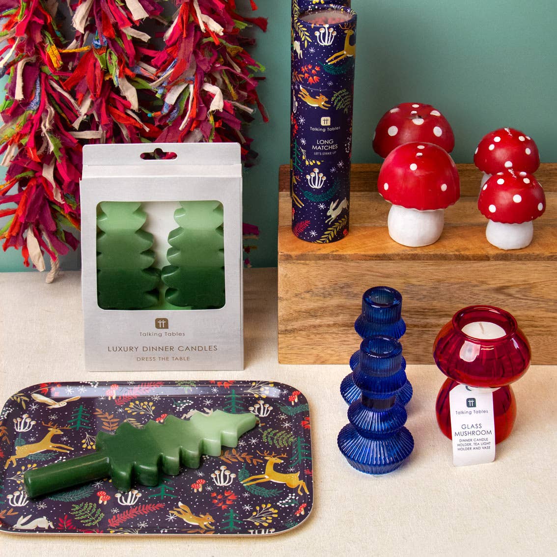 Small Red Toadstool Mushroom Holiday Candle