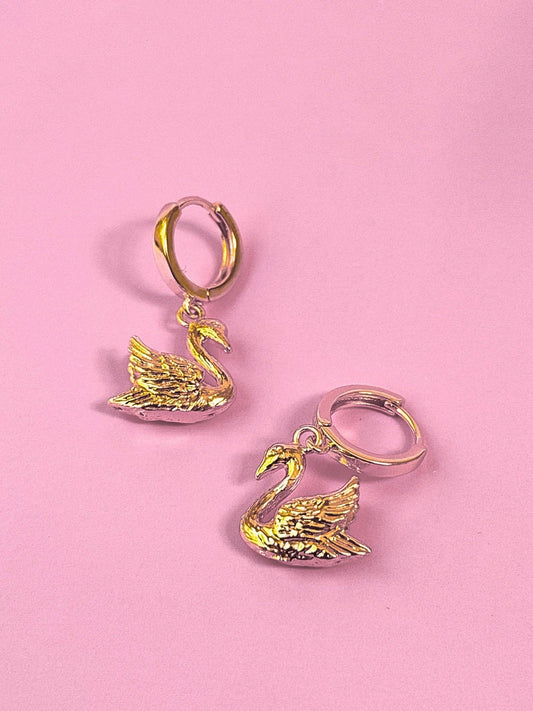 Swan Huggies in Gold