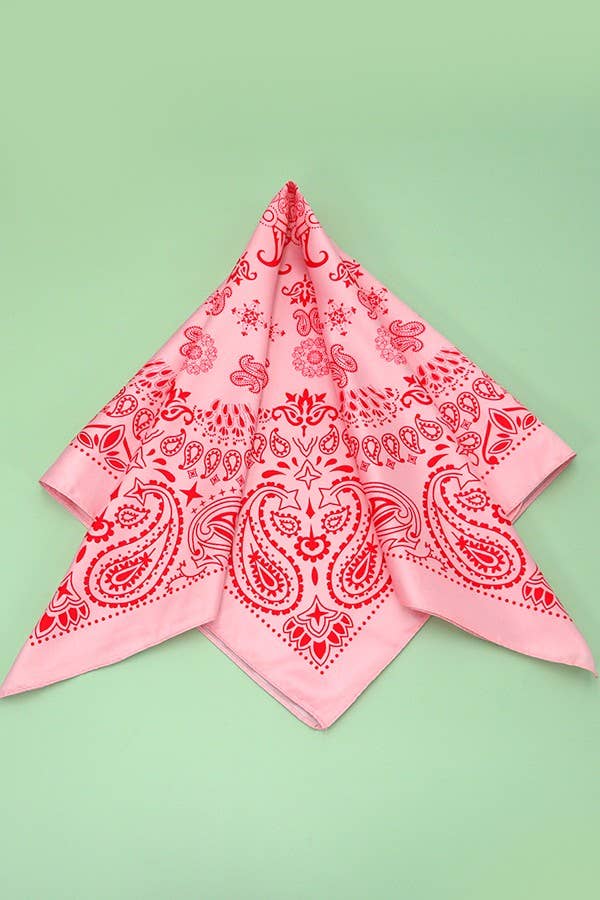Paisley Pink Silk Finish Scarf