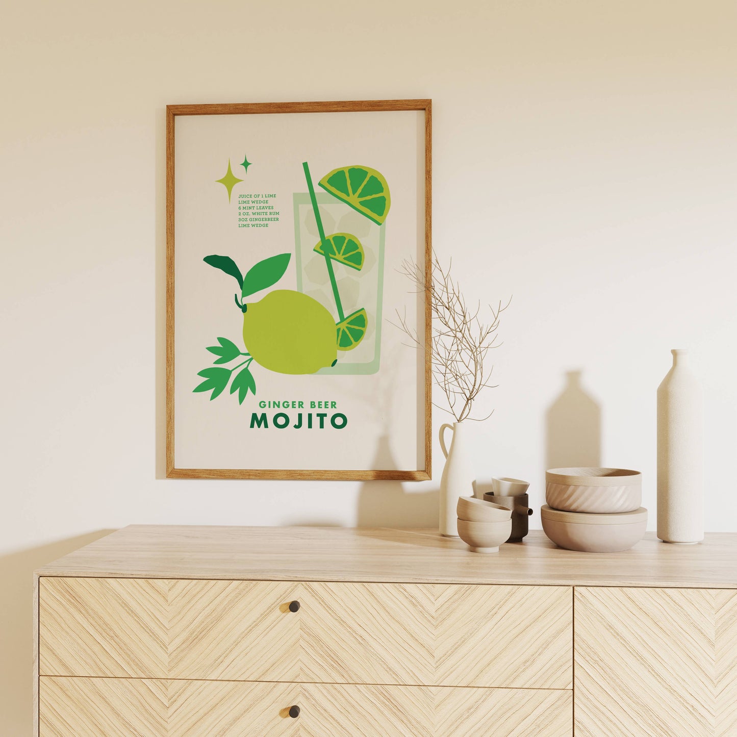Mojito Cocktail Print 11x14