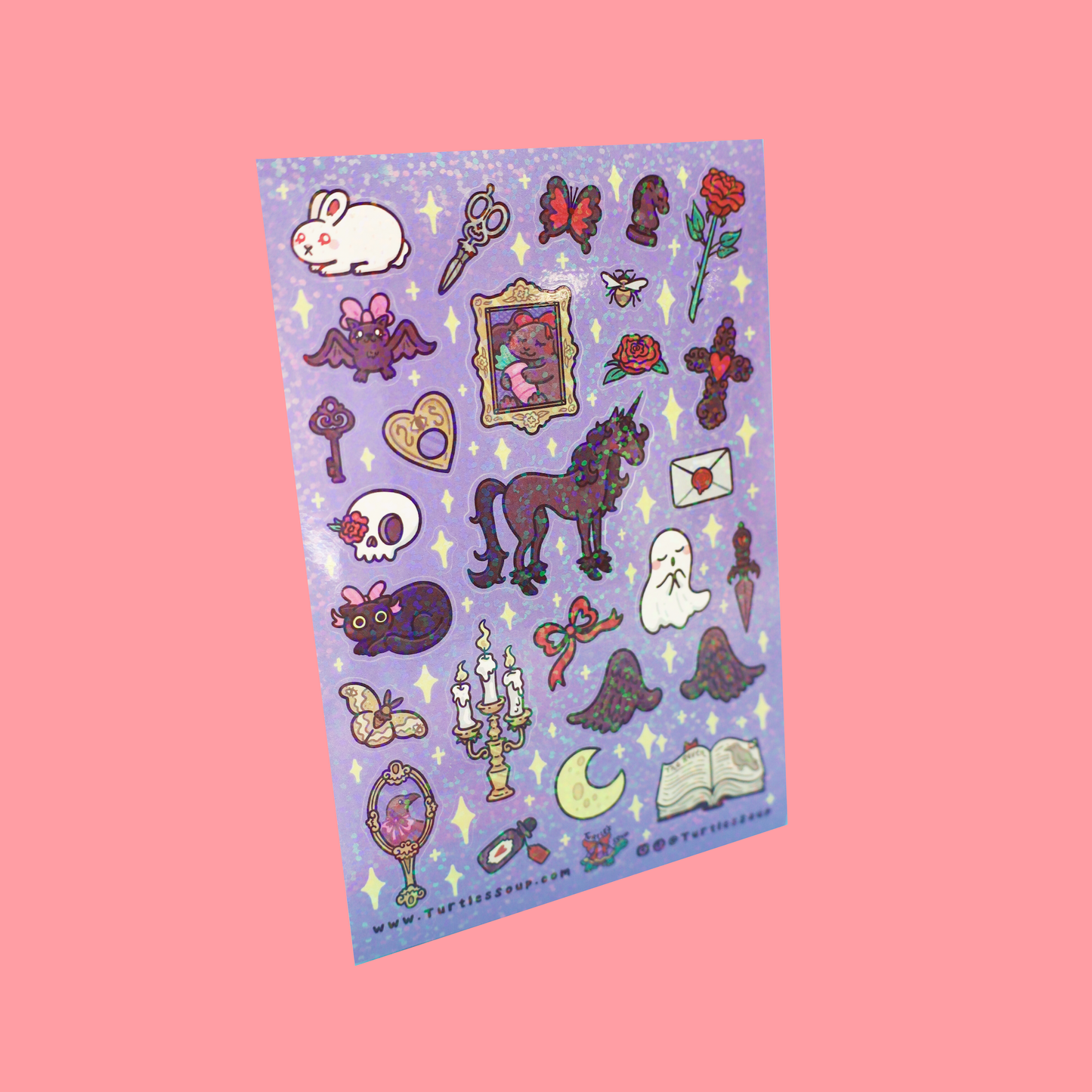 Goth Romance Dark Stationery Planner Sticker Sheet