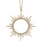 Gold & Crystal Sunburst Long Necklace