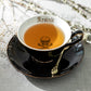 Arsenic Skull Black Gold 7oz Tea Cup and Saucer