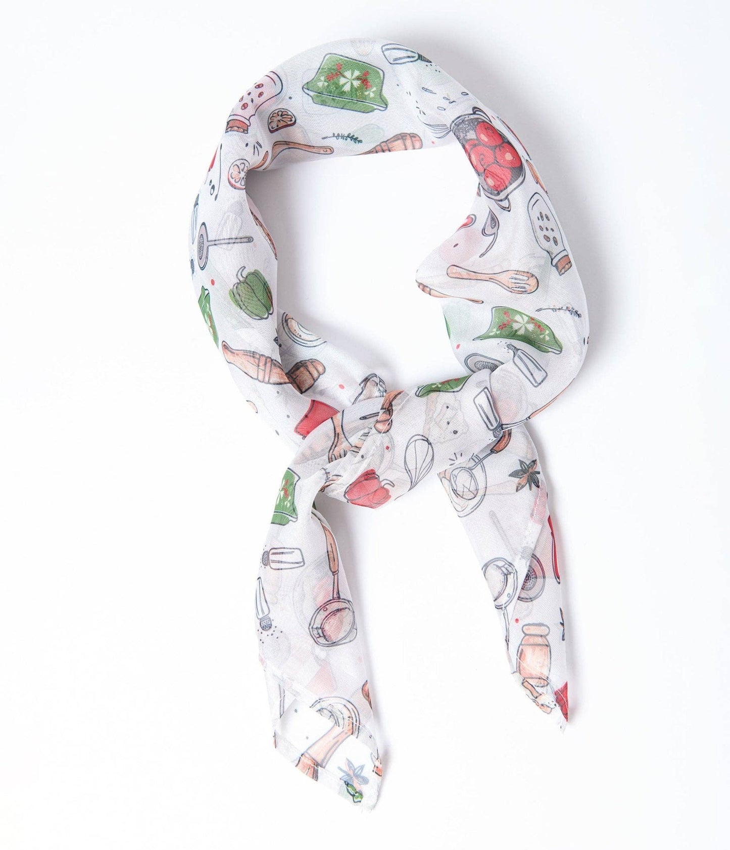 Unique Vintage Retro Kitchen Print Hair Scarf