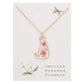 Floral Friend Gold Cat Dried Flower Necklace