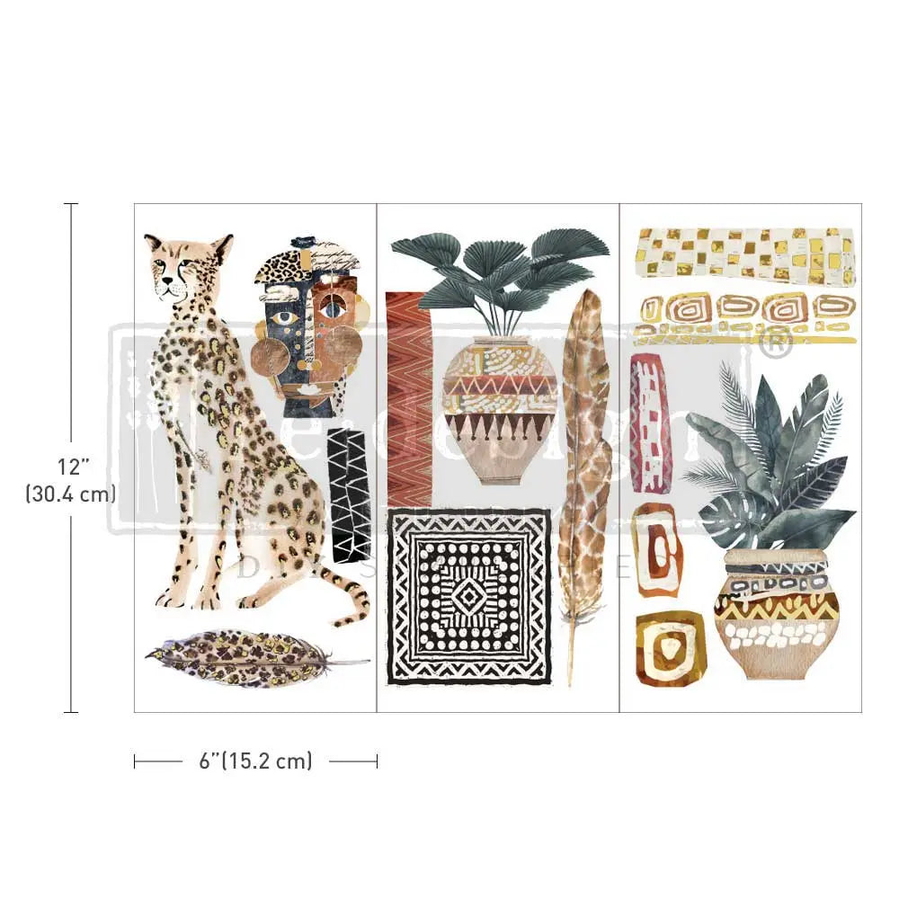 Small Furniture Transfers Tribal Essence 3 Sheets 6"x12"