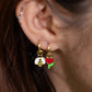 Hoop Earrings - Honeybee & Flower - Gold Statement Jewelry