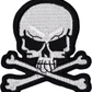 White Skull & Crossbones Patch