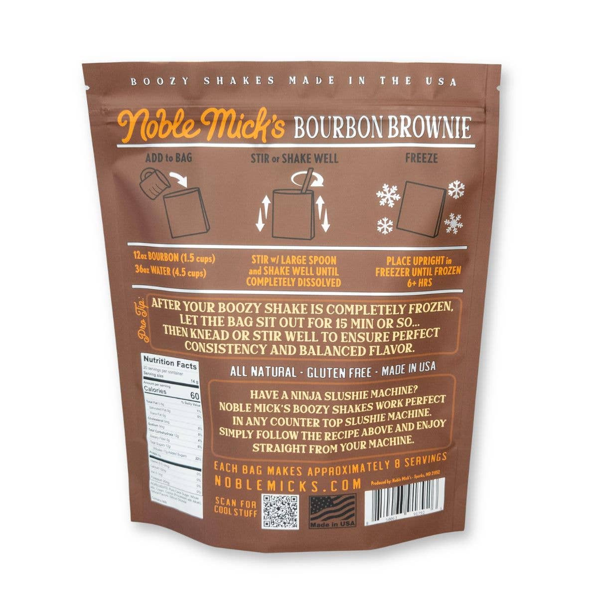 Bourbon Brownie Boozy Shakes Mix -Just add Water + Bourbon