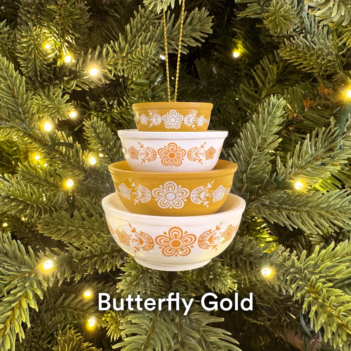 Mini Pyrex-Inspired Bowl Ornament | Retro Christmas Decor: Spring Blossom