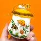 Merry Mushroom-Inspired 70s Hand-Painted Christmas Ornament – Retro Kitchen Decor