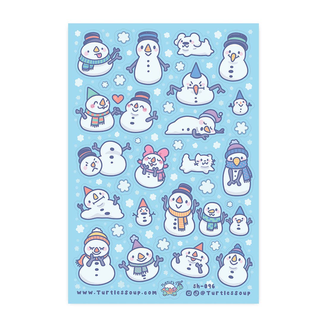 Snowmen Funny Winter Stationery Holiday Sticker Sheet