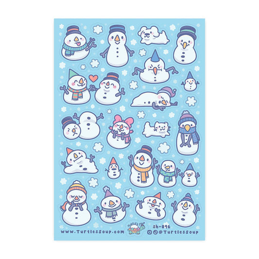 Snowmen Funny Winter Stationery Holiday Sticker Sheet
