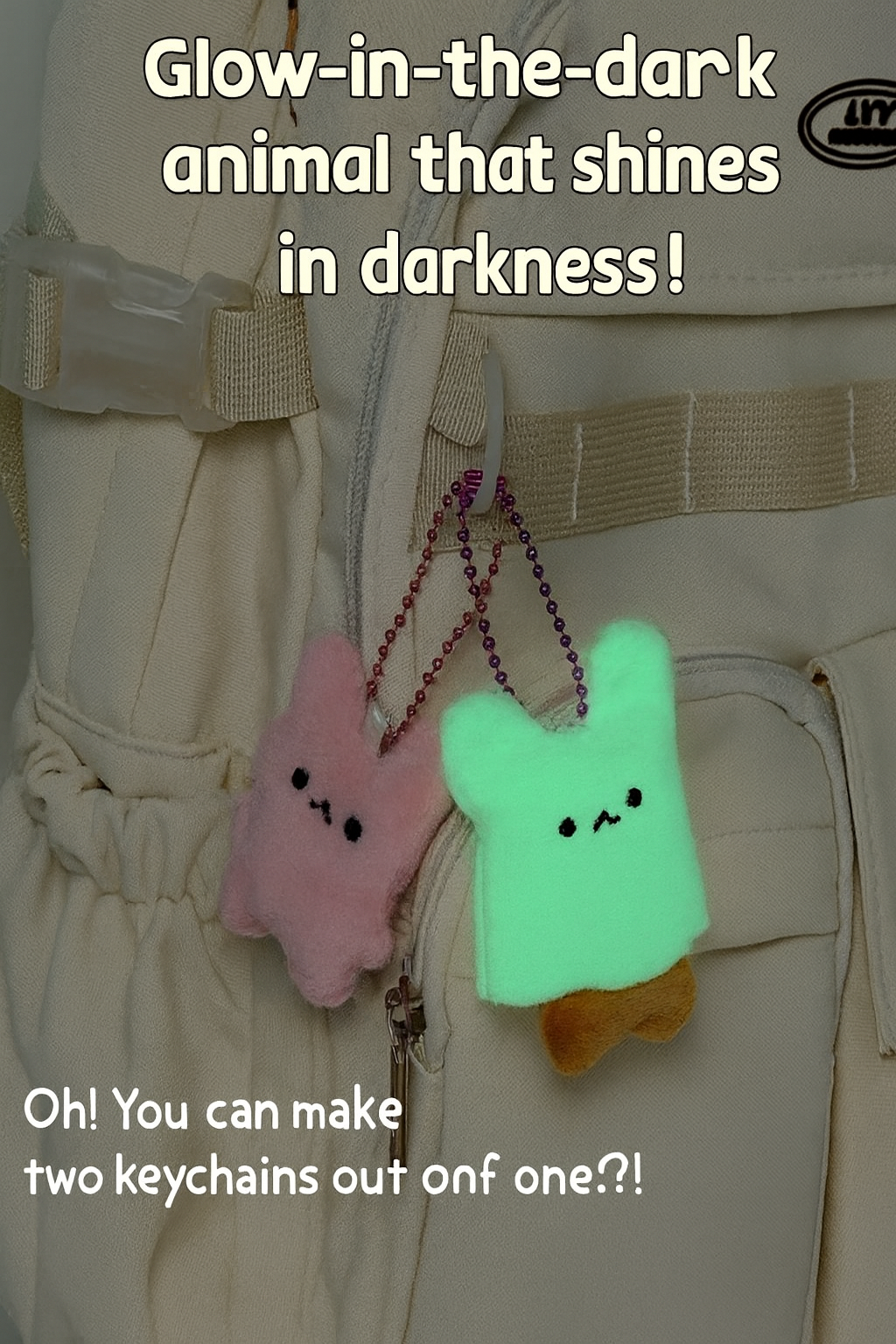 Glow-in-the-Dark Ghost Plush Keychain Blind Box