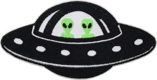 Patch - 2 Green Aliens In UFO Spaceship