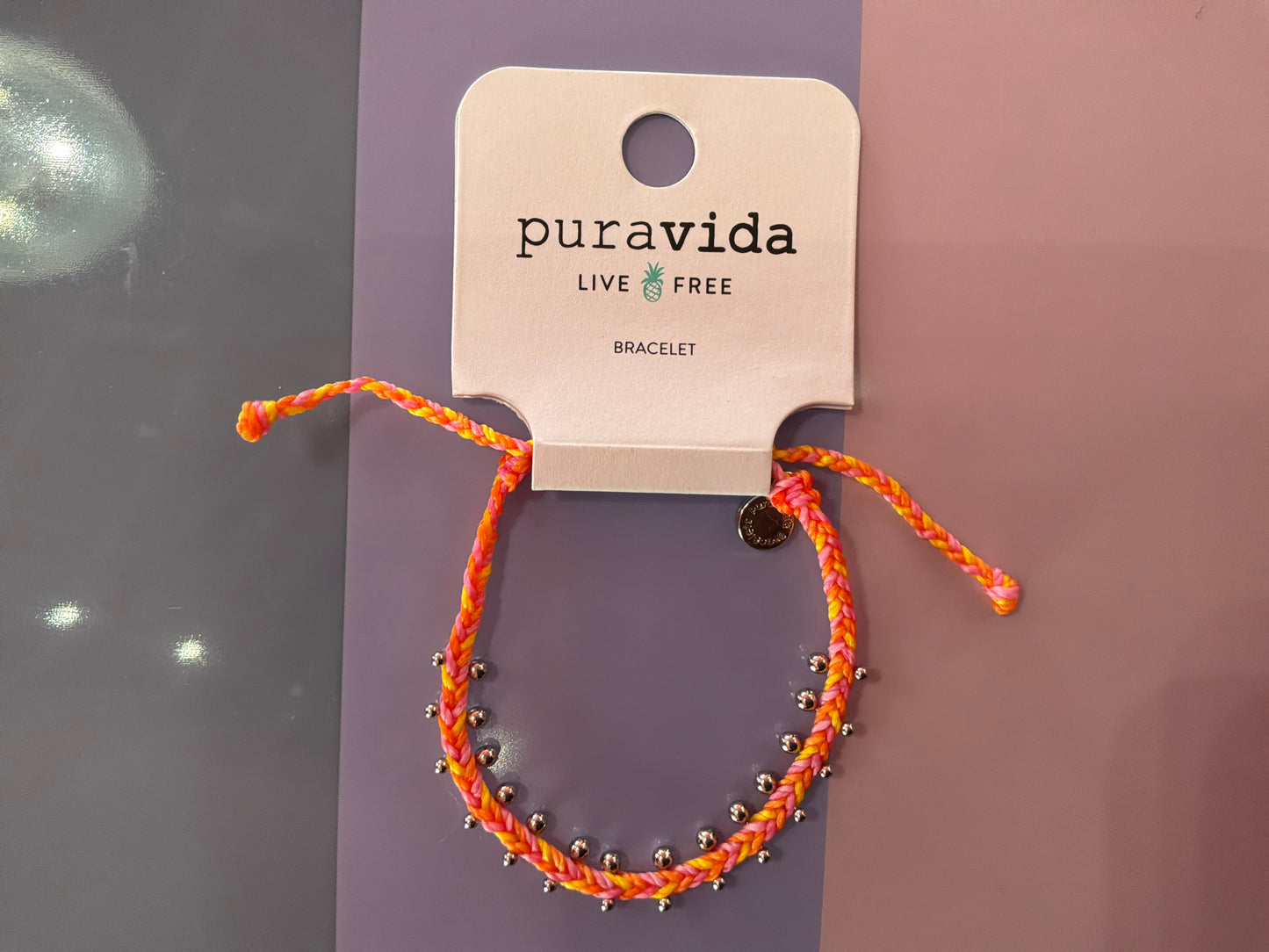 Pura Vida Laguna String and Silver Chain Bracelet