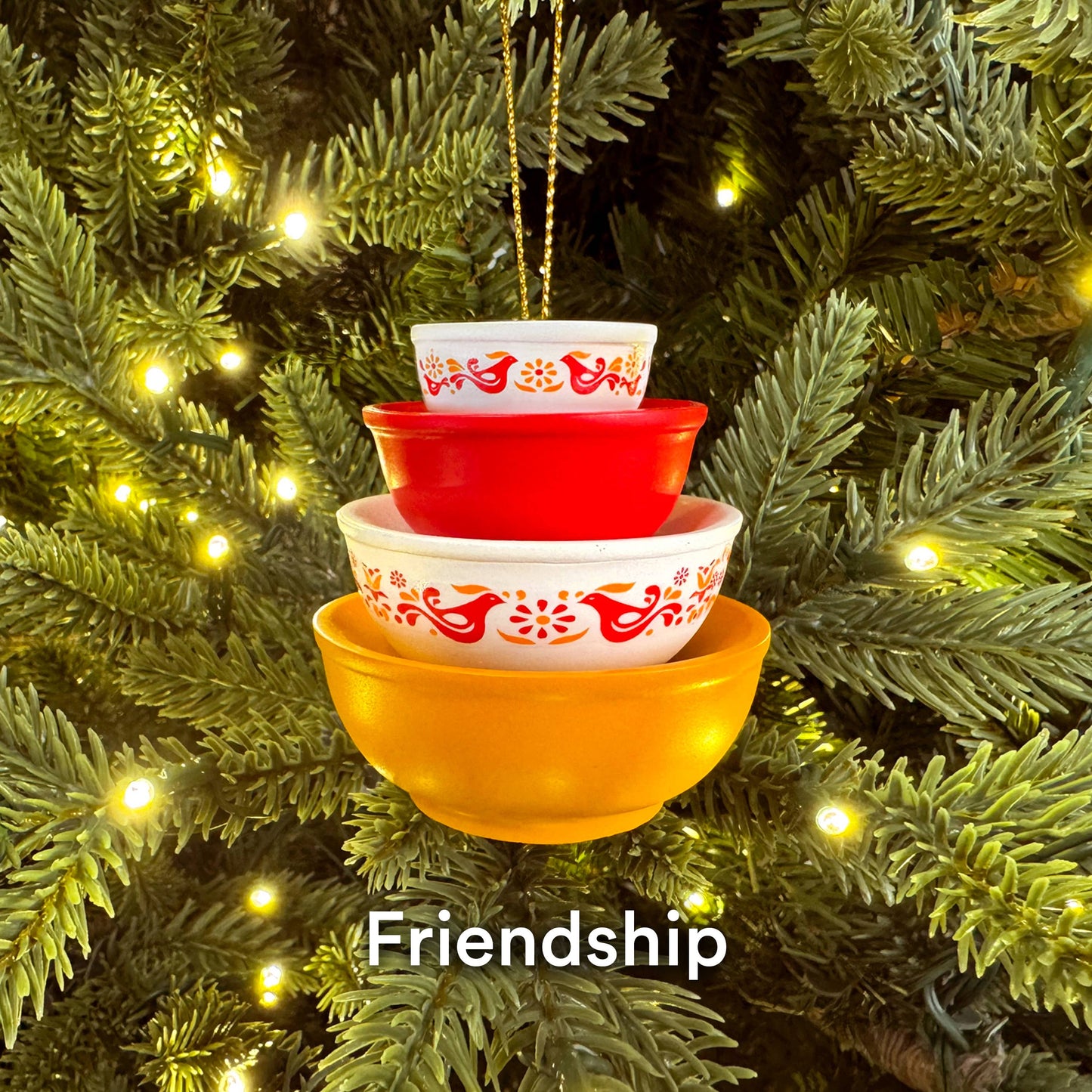 Mini Pyrex-Inspired Bowl Ornament | Retro Christmas Decor: Spring Blossom