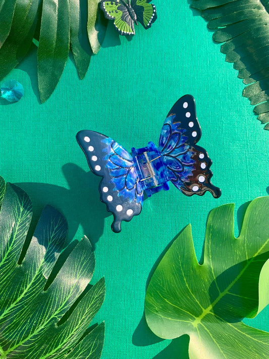 Blue Morpho Butterfly Hair Claw