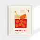 Negroni Cocktail Print 11x14